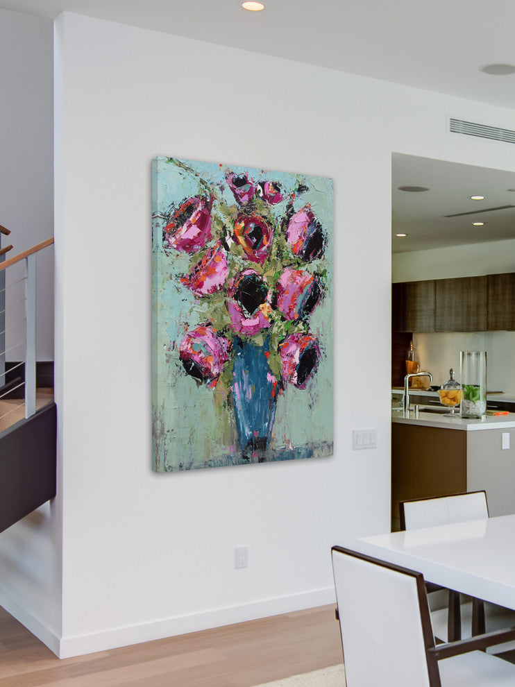 "Bright Bouquet" Painting Print on Wrapped Canvas, 16"x24"