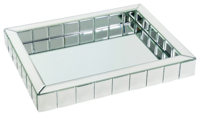 Rectangle Beveled Mirror Tray