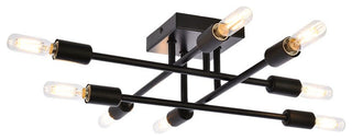 Elegant Lighting LD2351 Script 8 Light 19"W Semi-Flush Ceiling - Black