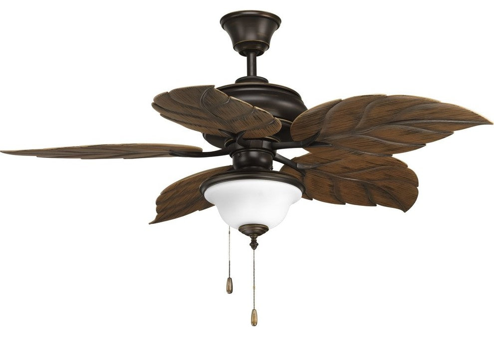 Progress Lighting 52" 5 Blade Indoor and Outdoor Celling Fan, Antique Bronze