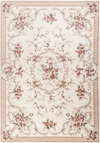 Avalon 5606 Ivory Aubusson Rug, 5'3"x7'7"