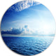 Blue Caribbean Sea And Perfect Blue Sky, Seascape Round Artwork, 11"