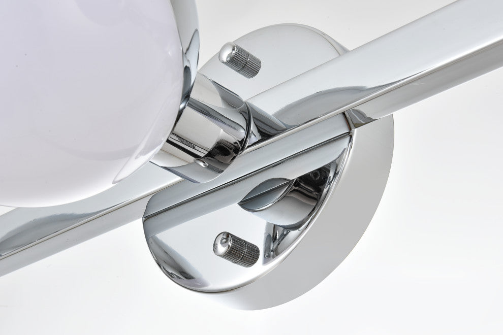 3 Light Chrome And Frosted White Bath Sconce