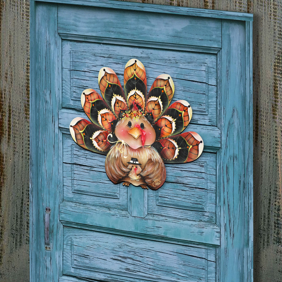 Feathered Turkey Wooden Over the Door decoration