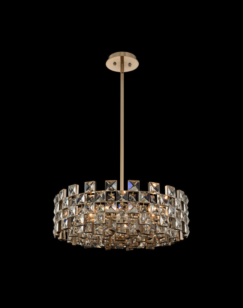 Piazze 29 " Pendant, Brushed Champagne Gold