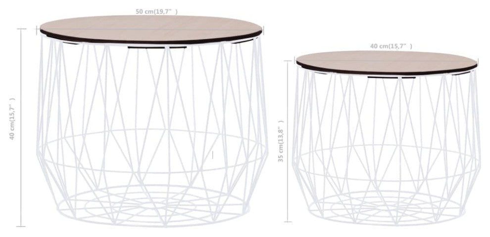 vidaXL Coffee Table 2 pcs White