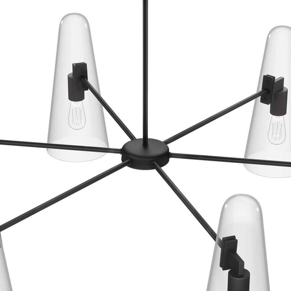 Beacon 6-Light Chandelier, Clear Black