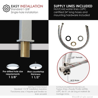 STYLISH Bathroom Faucet Single Handle Polished Chrome Finish, B-112C AVA