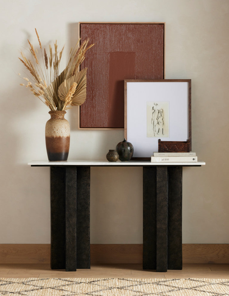 Terrell Console Table-Raw Black