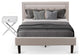 2-PieceFannin Set For Bedroom, 1 Upholstered Bed, Small Nightstand, Mist Beige