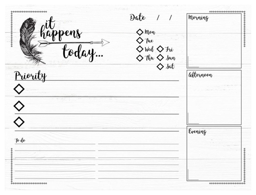 R2H Methods ''It Happens Today'' Dry Erase Daily Planner on ArtPlexi
