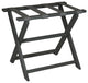 HomeRoots Earth Friendly Dark Gray Folding Luggage Rack With Gray Straps