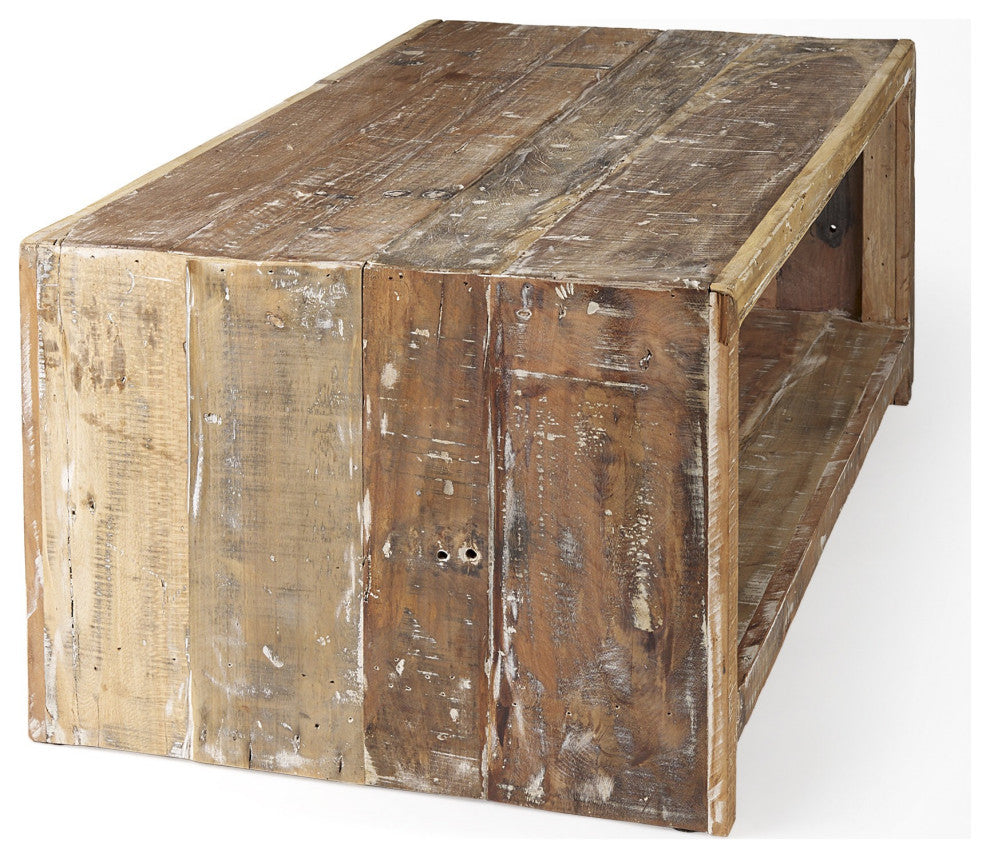 Light Brown Solid Wood Coffee Table