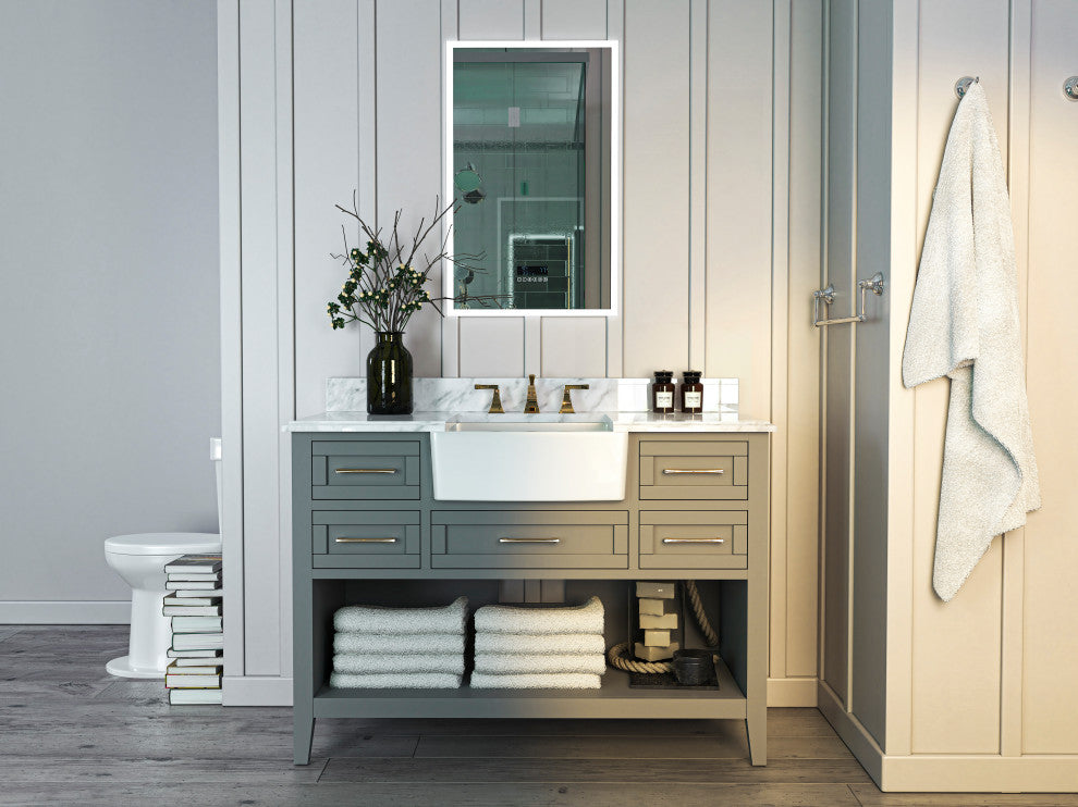 Hayley Bathroom Vanity Set, Sea Cloud Gray, 48"