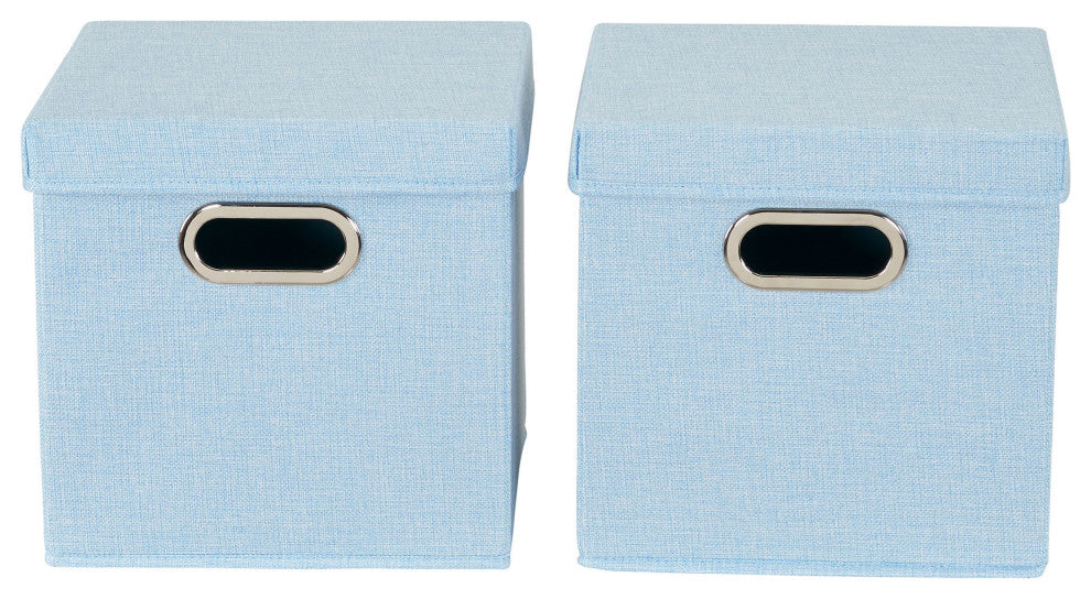 Storage Bins With Lids and Chromed Grommet Handles