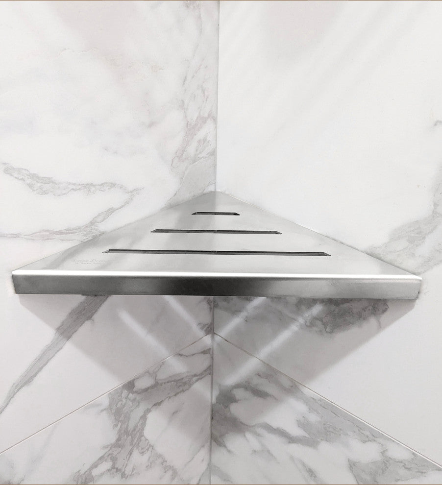 SereneDrains 316 Stainless Steel Shower Bathroom Corner Shelf Triangle
