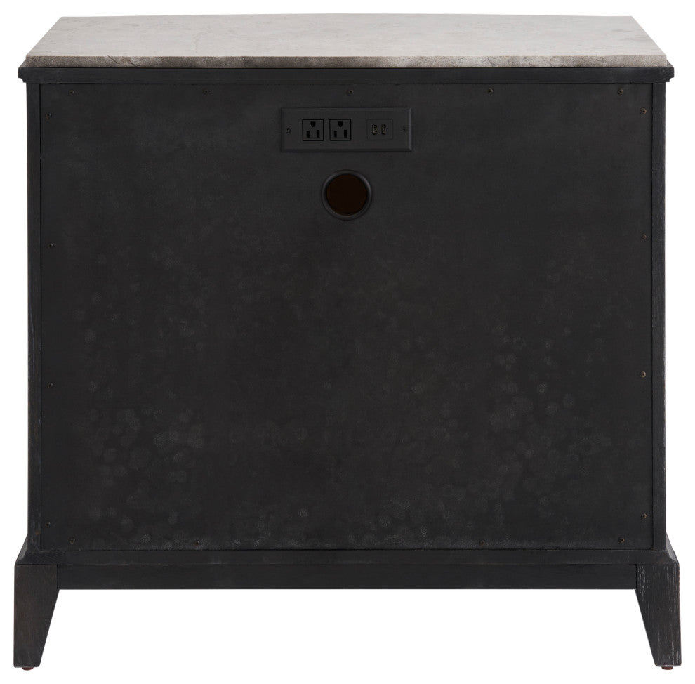 Coalesce Three Drawer Nightstand, Ebony