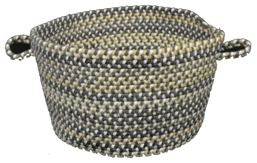Sherwood Forest Braided Basket, Smoke, 20"x20"x12"