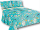 Pattern Flat Sheets, Aqua Floral Butterfly, California King