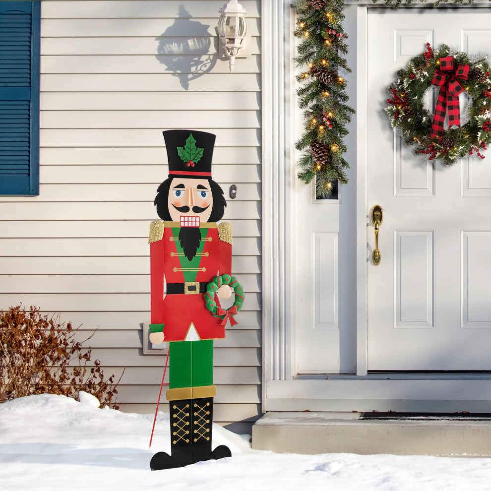 60"H Metal Nutcracker Porch Decor