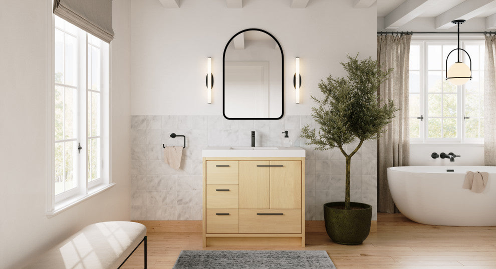 The Sacha Bathroom Vanity, Maple, 36", Single Sink, Freestanding