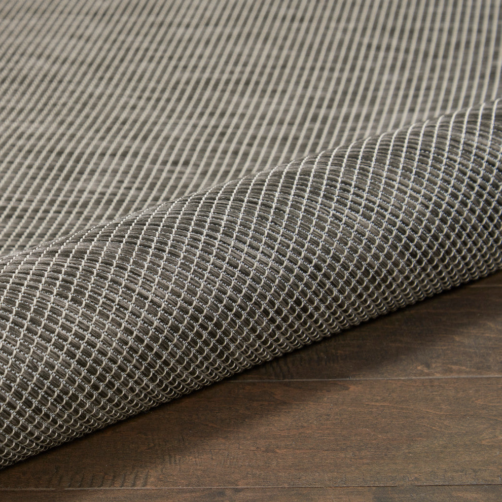 Nourison Positano Contemporary Area Rug, Charcoal, 2'2"x10' Runner