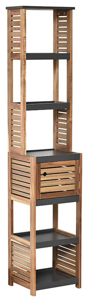 Tall Bathroom Storage Cabinet, Slim Linen Cabinet for Bathroom Organization, Elements