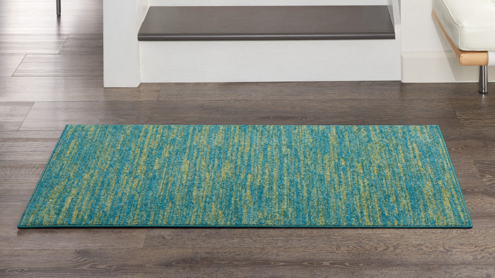 Nourison Essentials 2' x 4' Blue Green Outdoor Area Rug