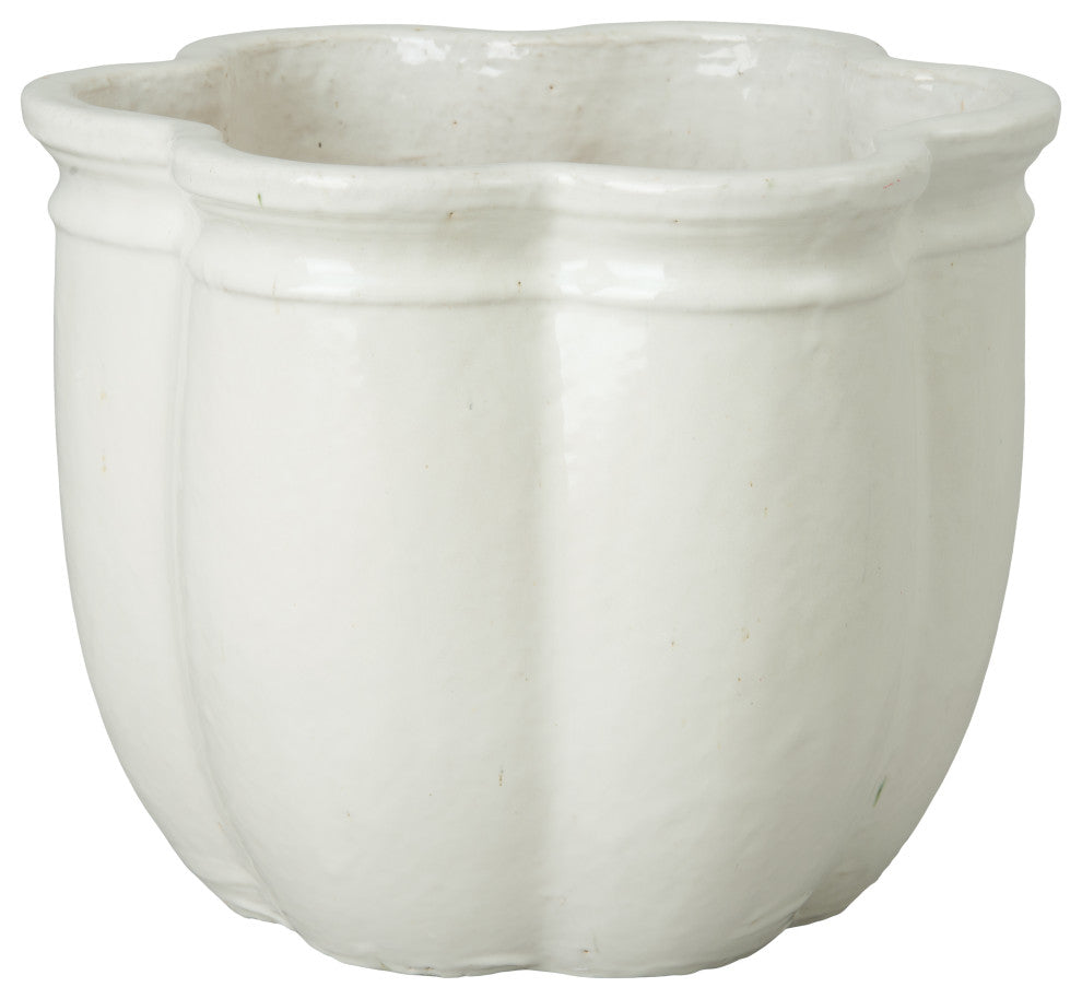 Scalloped Planter Large, White 20x16