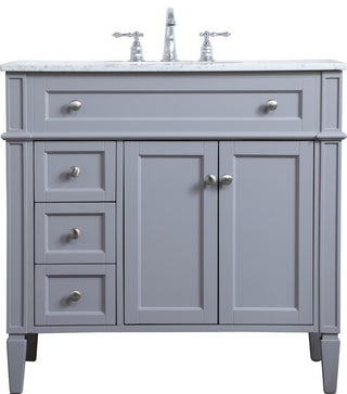 Bathroom Vanity Sink Contemporary Single Gray Brush Steel Solid Wood