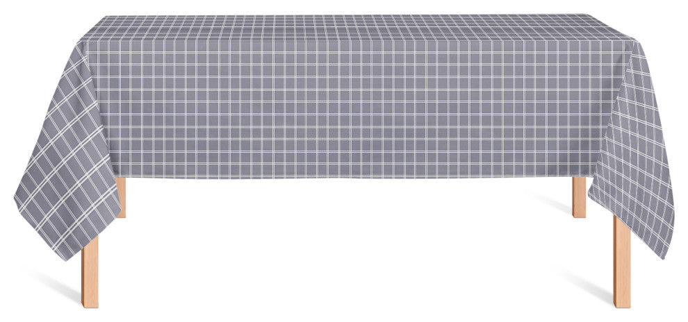 Line Grid Dark Gray 58x102 Tablecloth