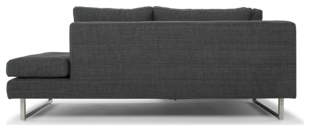 Janis Sectional Sofa Right Hand Facing in Dark Grey Wool Tweed by Nuevo
