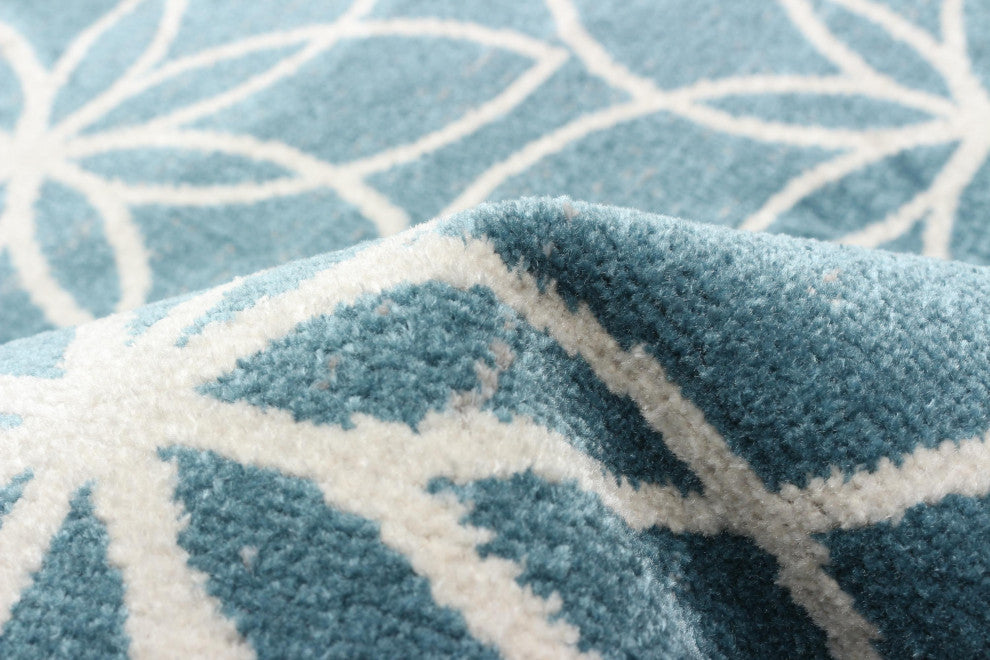 Aqua Terali Area Rug, Turquoise, 2'6"x8'