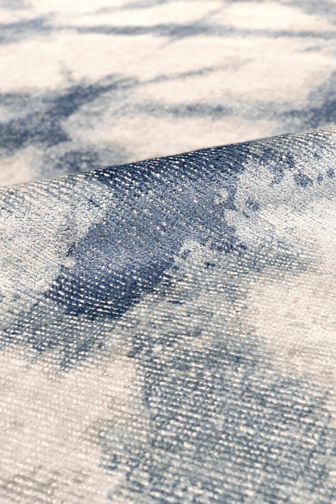 Shibori Collection, Loomed Silk/Wool Area Rug, Silver, 9' 0" X 12' 0"