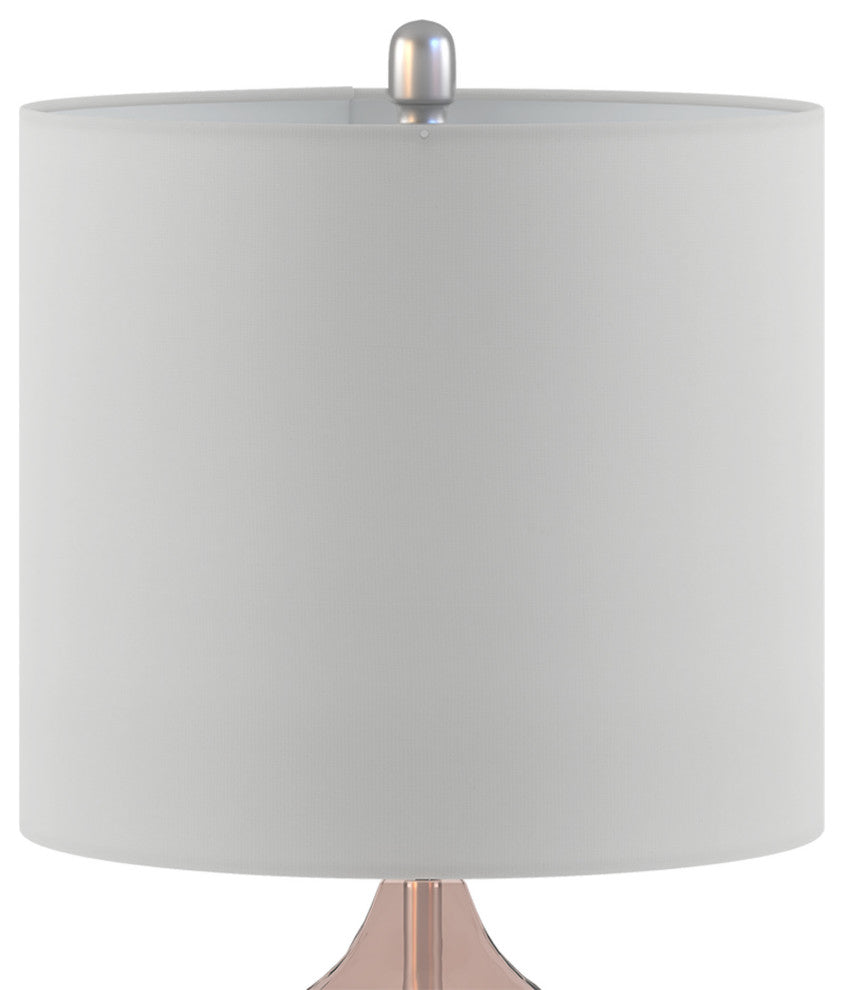 Ellipse Curved Glass Table Lamp Set of 2, Pink