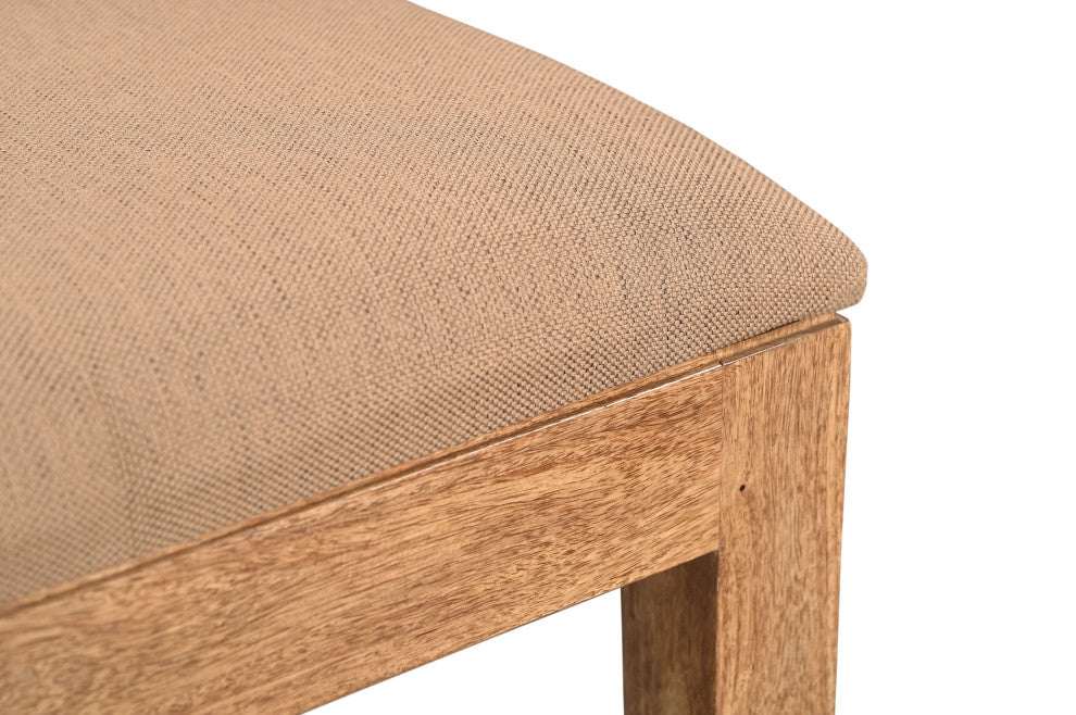 Damian 7-piece Upholstered Live Edge Solid Wood Dining Set, Brown