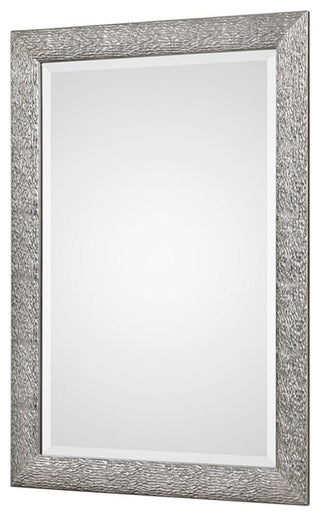 Uttermost Mossley MDF and Glass Decorative Mirror in Silver/Light Gray