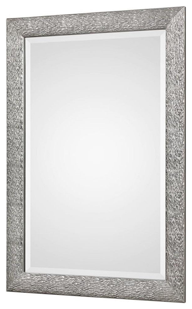 Uttermost Mossley MDF and Glass Decorative Mirror in Silver/Light Gray