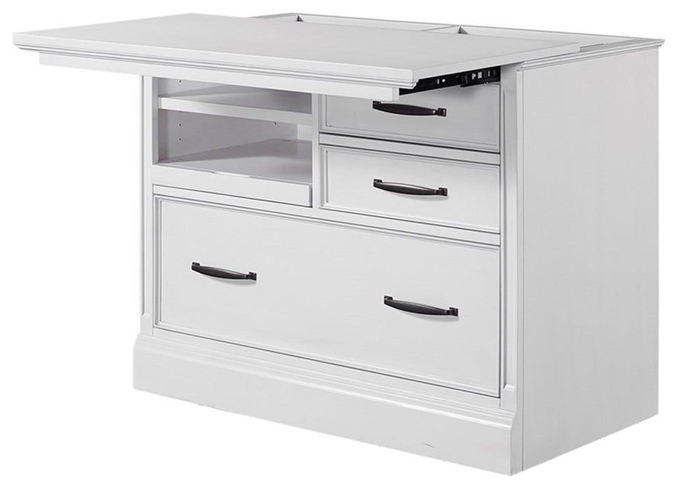 Bowery Hill Traditional 40"W Wood Functional File in Effortless White