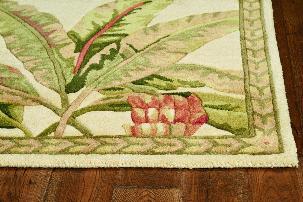 HomeRoots 5' x 8' Wool Ivory Area Rug