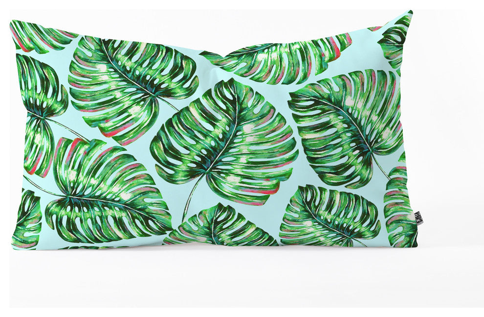 83 Oranges Tropical Greenery Oblong Throw Pillow