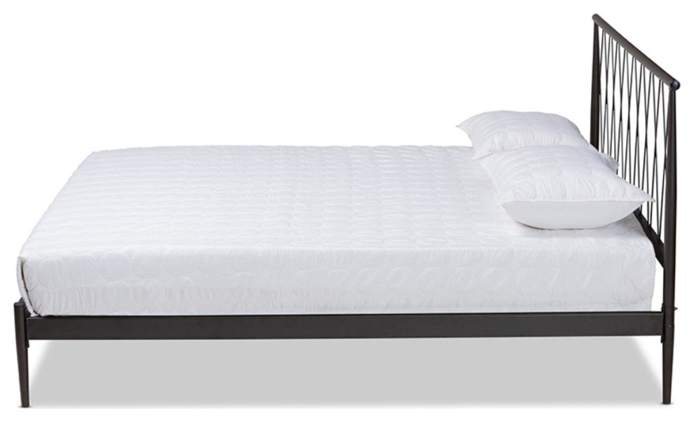 Nano Modern And Contemporary Black Finished Metal Full Size Platform Bed