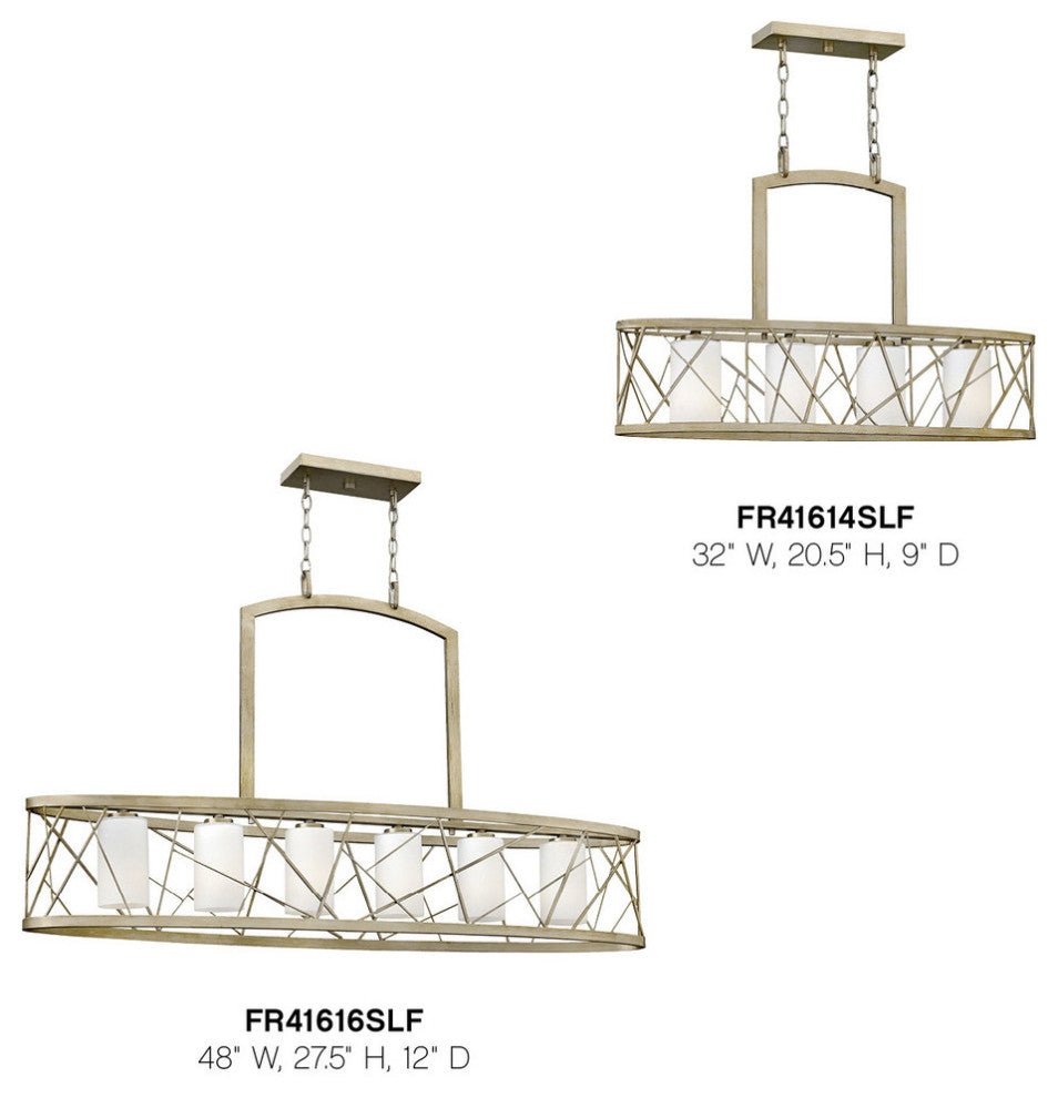 Fredrick Ramond Nest 4-Light Chandelier, Silver Leaf