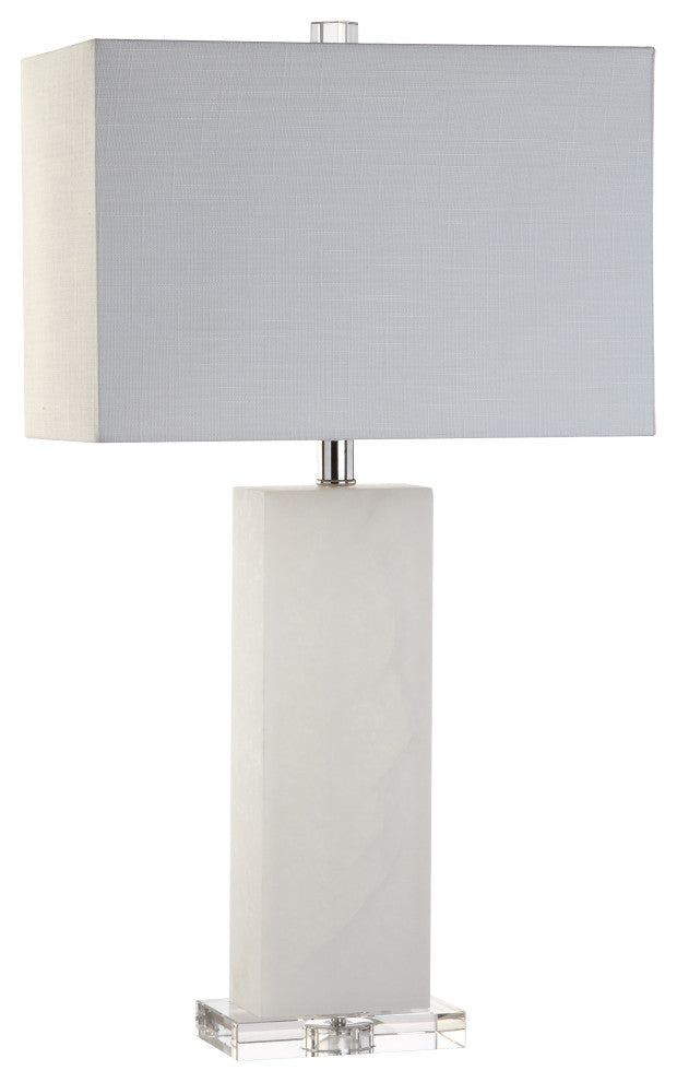 Tiggie 27" Alabaster Table Lamp, Natural and Chrome