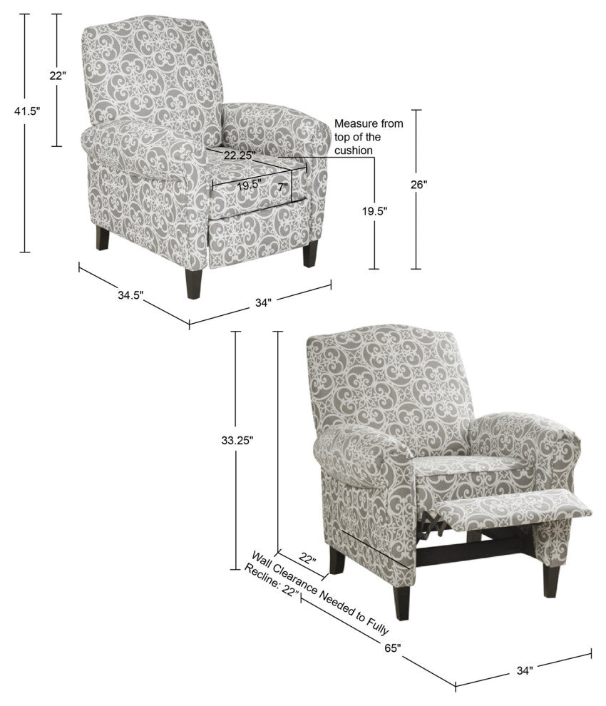 Madison Park Brooke Accent Chair, Grey