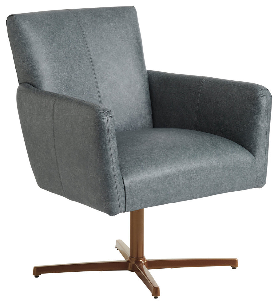 Brooks Leather Swivel Chair Calais Brass