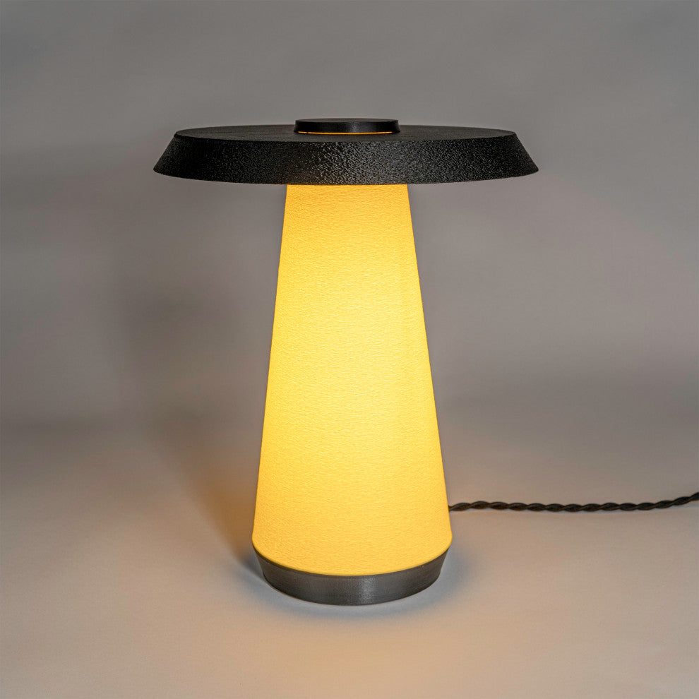Mid-Century Minimalist Plant-Based PLA 3D Printed Dimmable LED Table Lamp Yellow