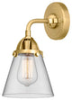 Small Cone Sconce, Satin Gold, Clear, Clear