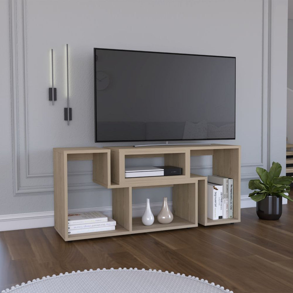Rose Extendable TV Stand, Light Pine