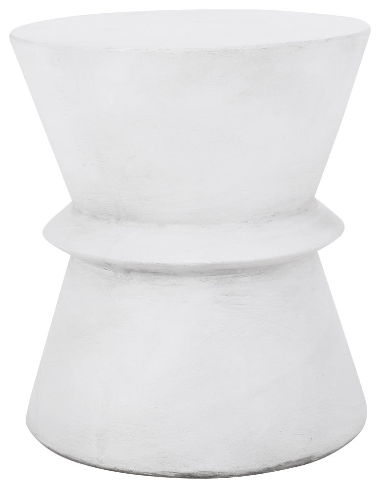 Cambio Outdoor Lightweight Concrete Side Table, Antique White